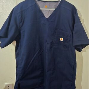 Carhartt Men's Navy Blue Scrub Top Size Large